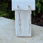 Sterling Silver Post Drop Paperclip Earrings • Modern Long Silver