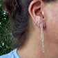 Sterling Silver Post Drop Paperclip Earrings • Modern Long Silver