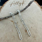 Sterling Silver Post Drop Paperclip Earrings • Modern Long Silver