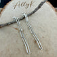 Sterling Silver Post Drop Paperclip Earrings • Modern Long Silver
