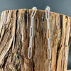 Sterling Silver Post Drop Paperclip Earrings • Modern Long Silver