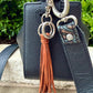 Leather Tassel Keychain • Deerskin Fringe Bag Charm • Western Purse Accessory