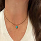 Kingman Turquoise Pendant Necklace • Antique Brass • 8×10 Turquoise Cabochon