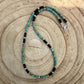Turquoise & Onyx Desert Pearl Choker • Sterling Silver Southwestern Necklace