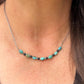 Kingman Turquoise Nugget & Onyx Necklace • Wire‑Wrapped Stone Bar Choker • Sterling Mariner Chain