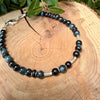 Blue Tiger’s Eye Onyx Bracelet • Hawk’s Eye • Sterling Silver Jewelry
