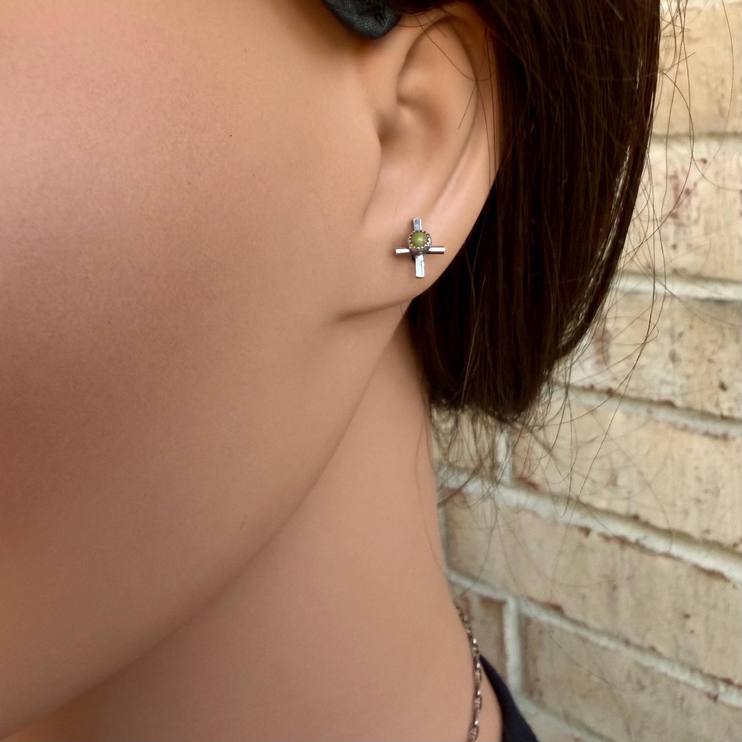 10mm Sterling Cross Earrings • Dainty Western Cross Studs