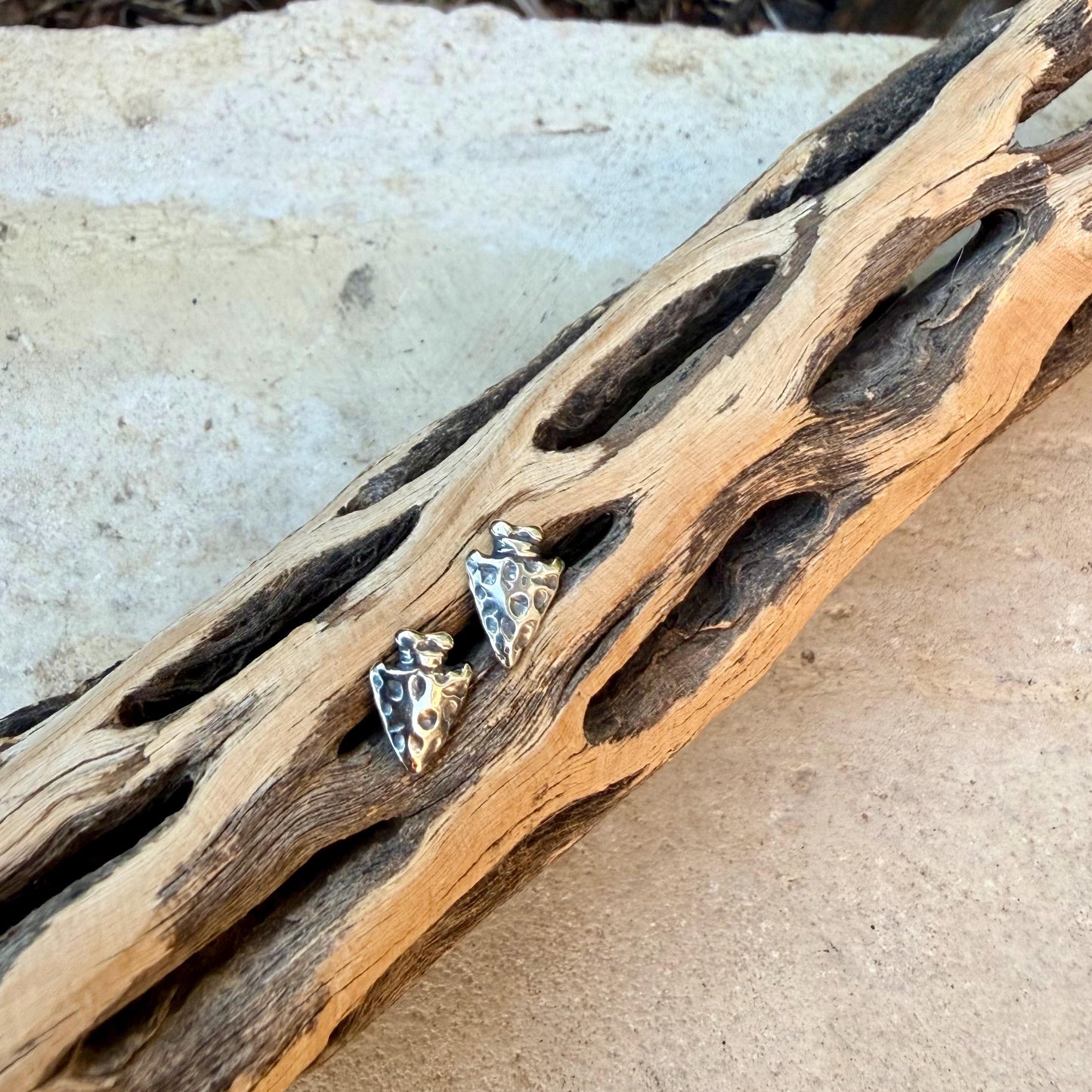 Sterling Silver Arrowhead Studs • Oxidized Western Earrings • Minimal Everyday Posts