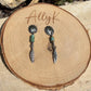 Oval Concho Turquoise Heishi Earrings • Sterling Silver • Feather Dangle