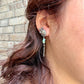 Oval Concho Turquoise Heishi Earrings • Sterling Silver • Feather Dangle