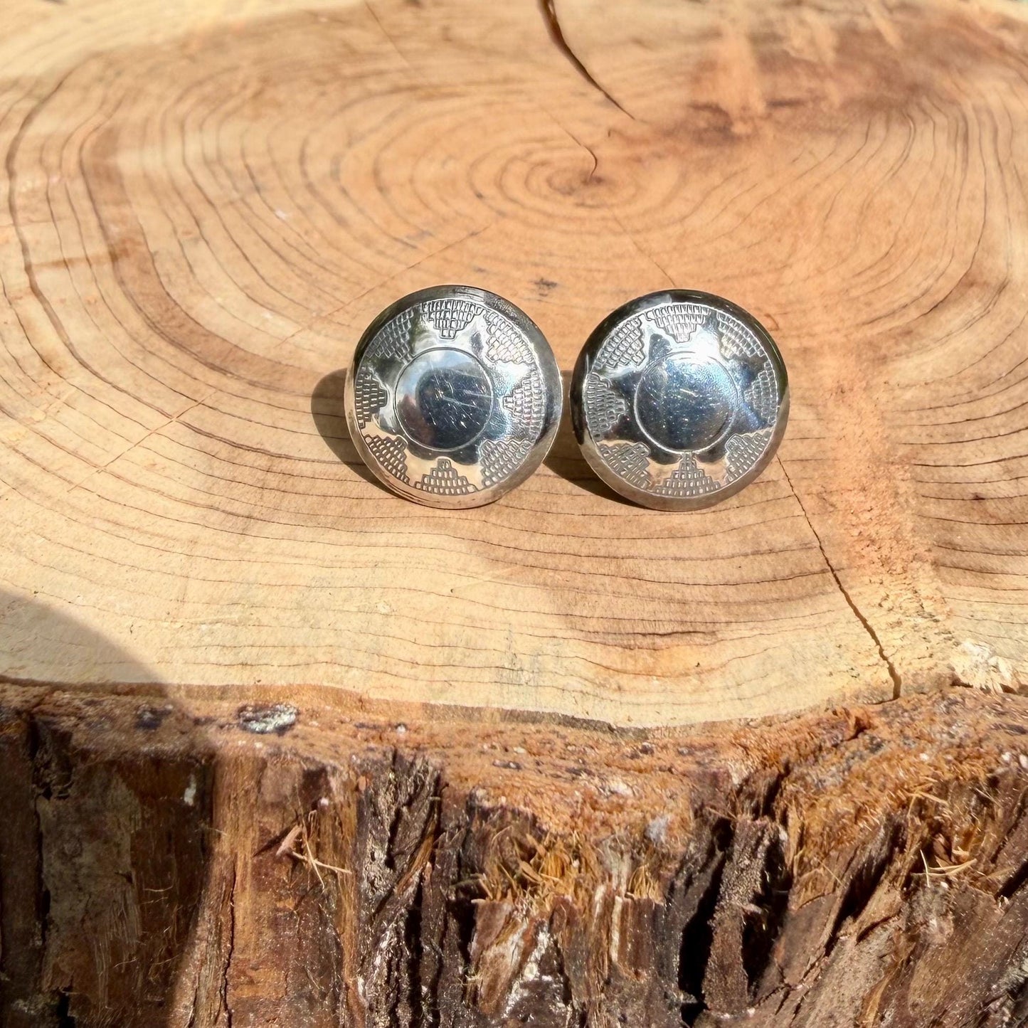 11mm Sterling Silver Stud Earrings • Sunflower • Star •Concho Posts