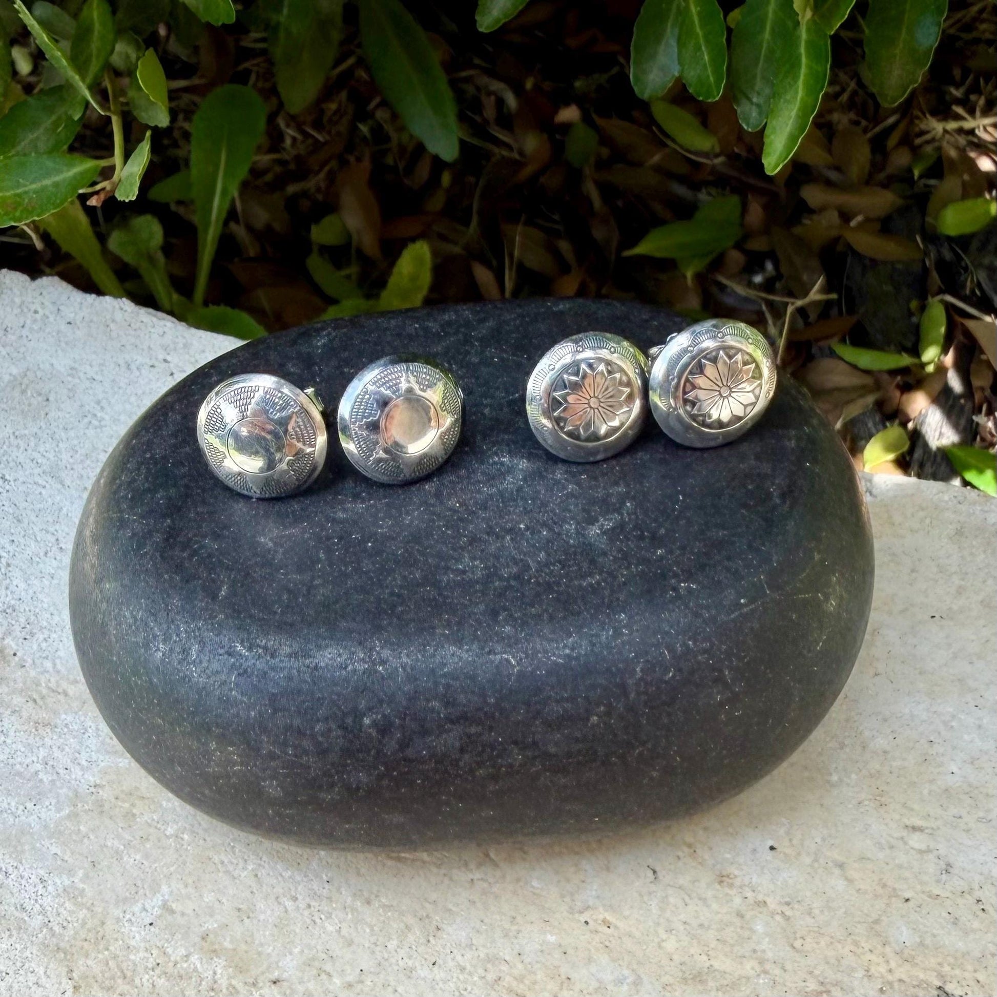 11mm Sterling Silver Stud Earrings • Sunflower • Star •Concho Posts