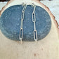 Sterling Silver Post Drop Paperclip Earrings • Modern Long Silver