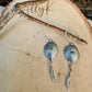 Kingman Turquoise Concho Earrings • Sterling Feather Dangle • Southwestern Style