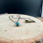 Kingman Turquoise Pendant Necklace • Antique Brass • 8×10 Turquoise Cabochon