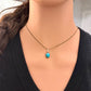 Kingman Turquoise Pendant Necklace • Antique Brass • 8×10 Turquoise Cabochon