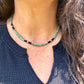 Turquoise & Onyx Desert Pearls Sterling Silver Choker Necklace • Southwestern Jewelry