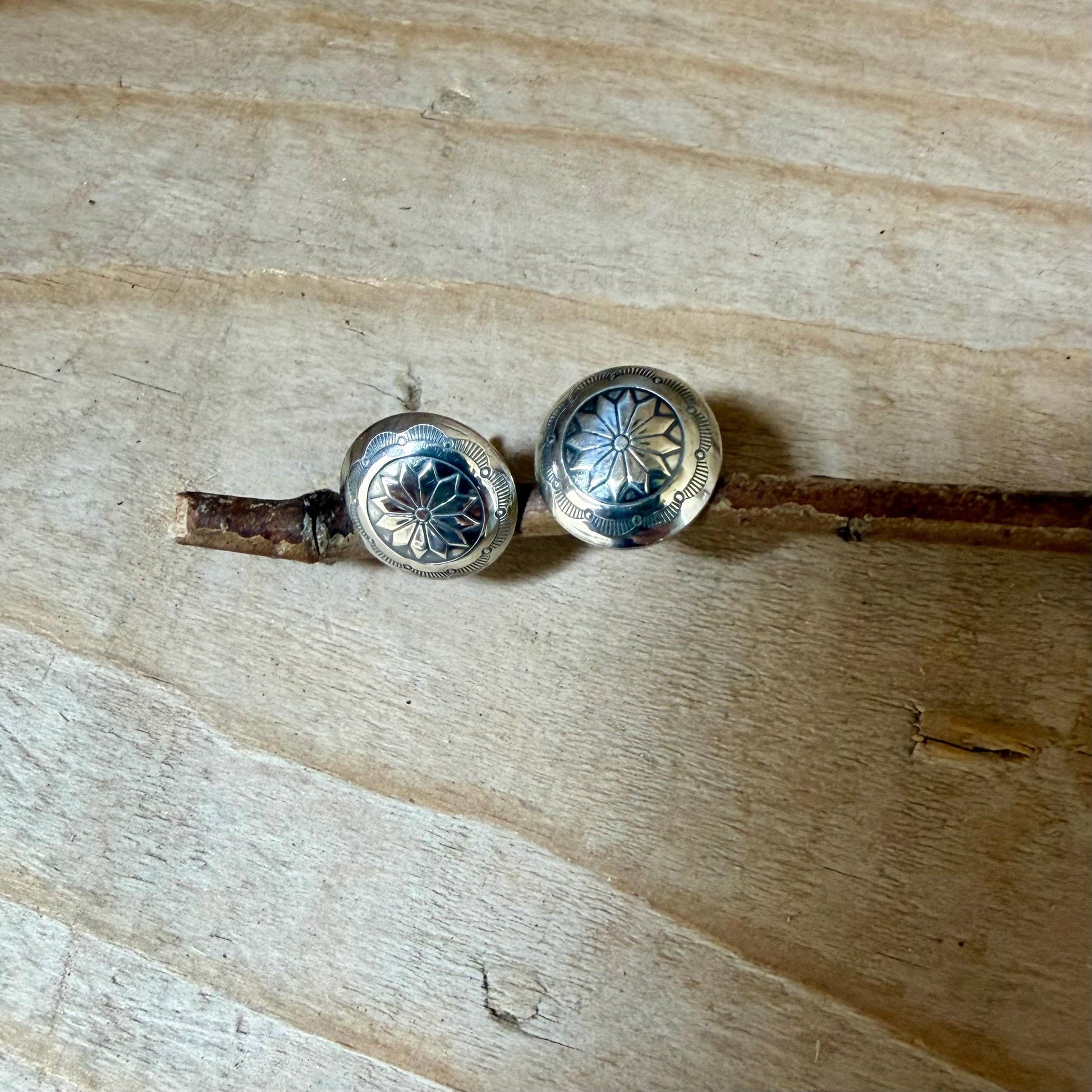11mm Sterling Silver Stud Earrings • Sunflower • Star •Concho Posts