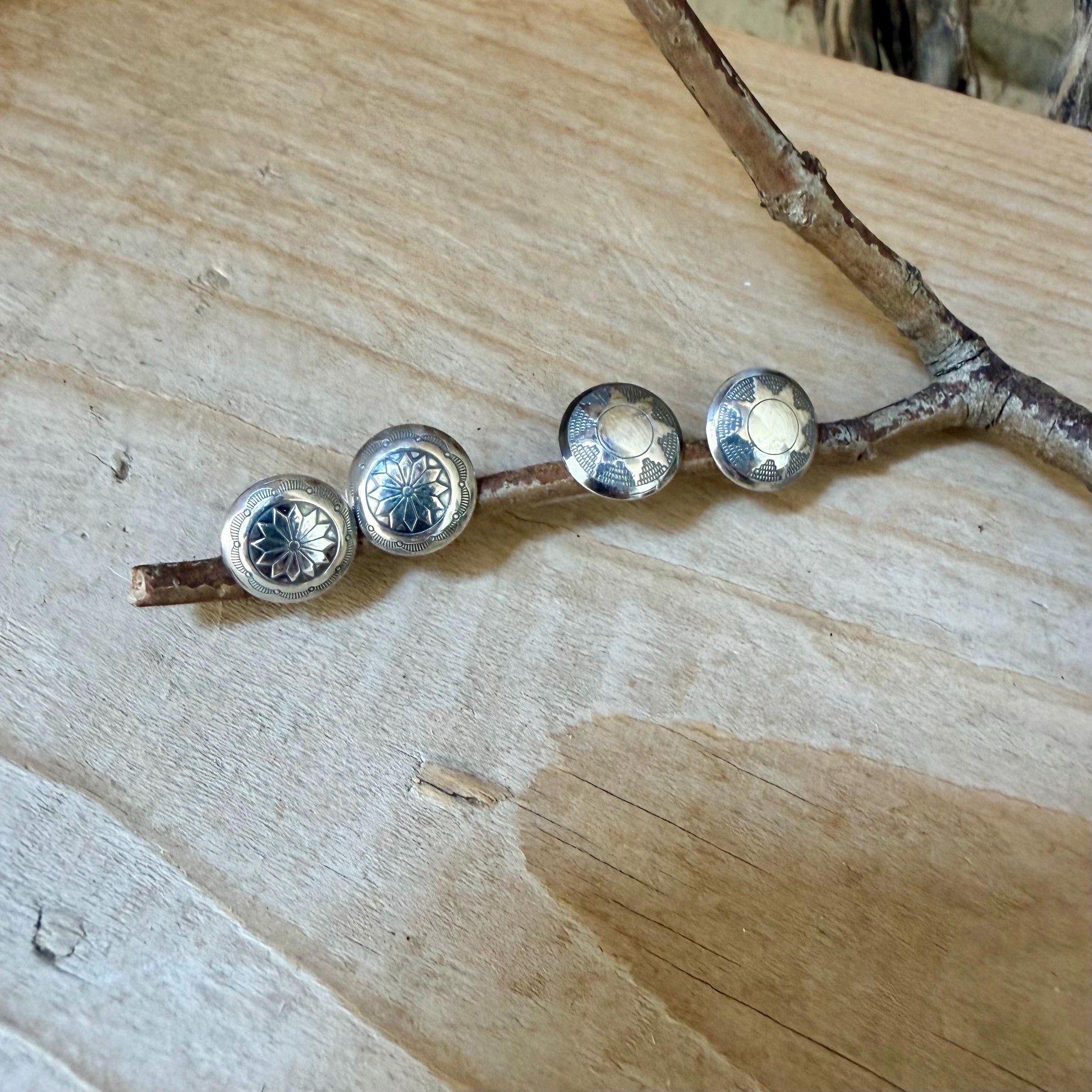 11mm Sterling Silver Stud Earrings • Sunflower • Star •Concho Posts
