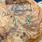 Sterling Sunflower Concho Earrings • Kingman Turquoise • 20mm Dangle