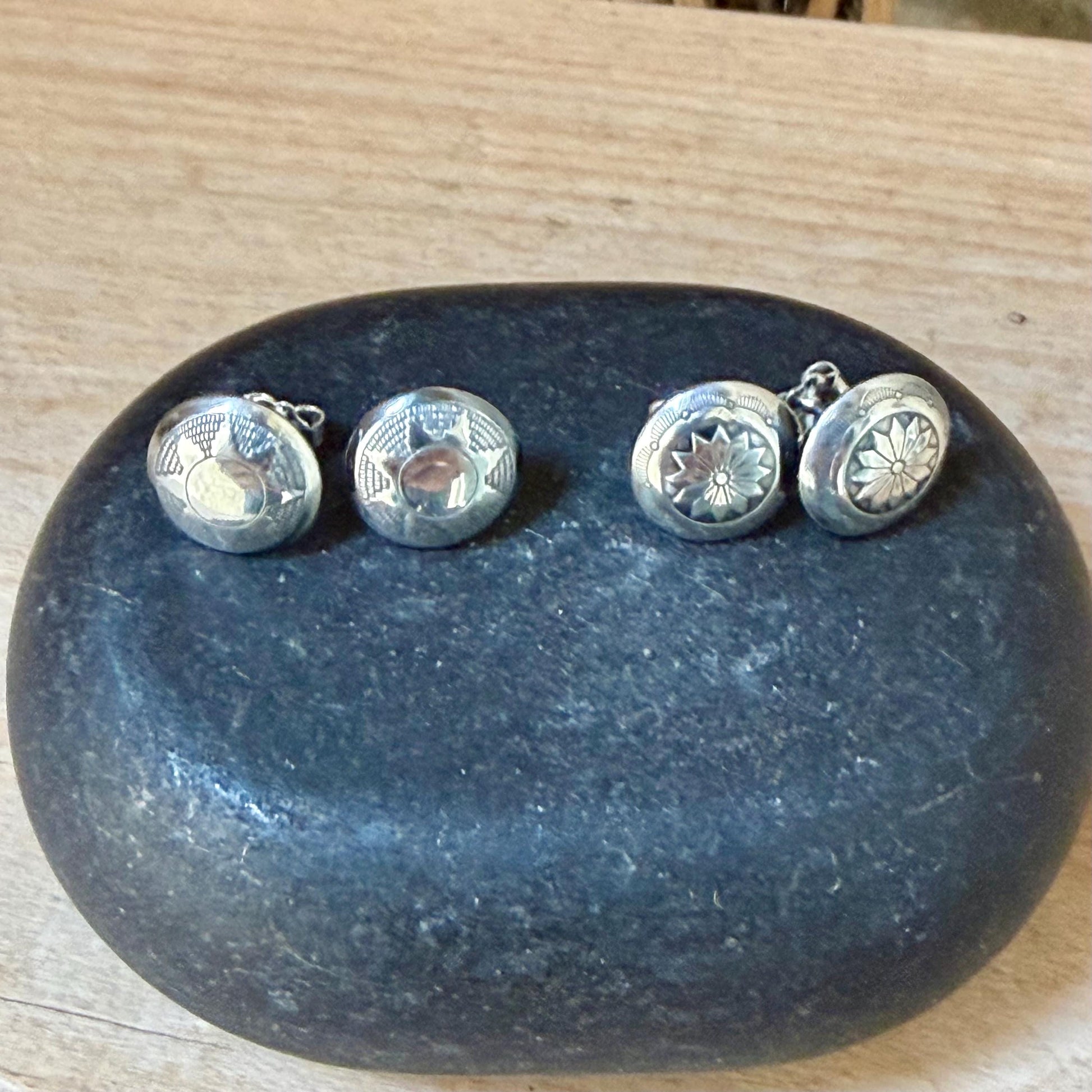 11mm Sterling Silver Stud Earrings • Sunflower • Star •Concho Posts