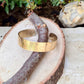 Flower Pattern Brass Cuff • Hand‑Forged • Rustic Golden Bracelet