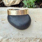 Hammered Brass Cuff • Hand‑Forged • Rustic Golden Bracelet