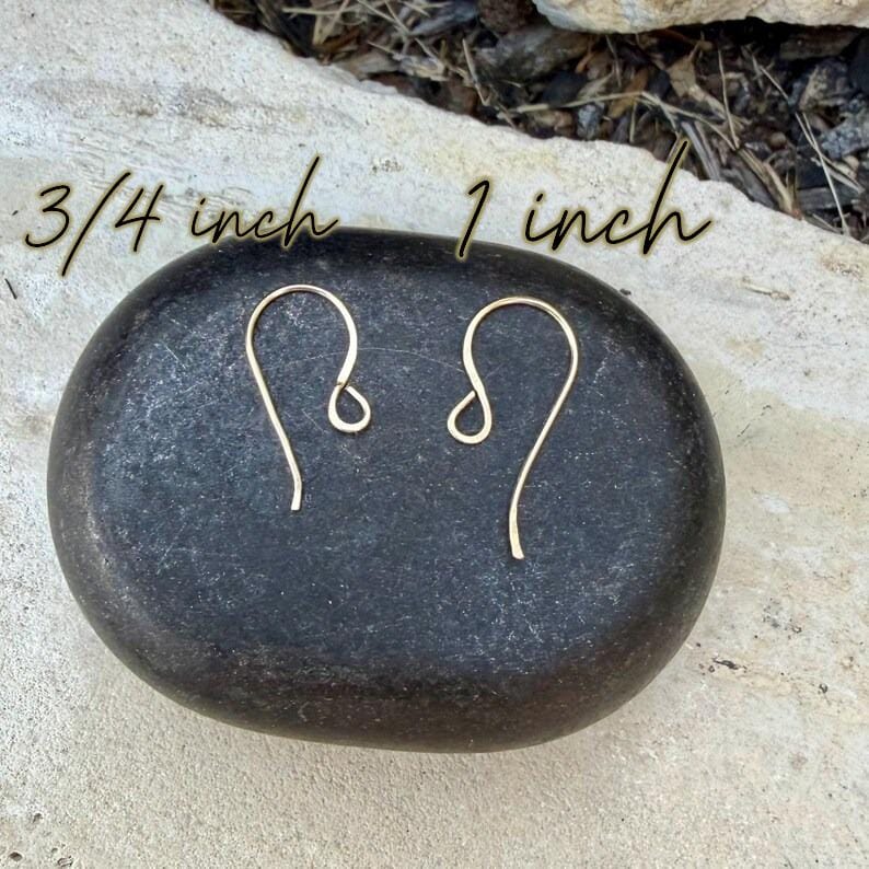 20g 14k Gold‑Filled French Hook Ear Wires • 3/4 or 1 Inch • Hand‑Forged