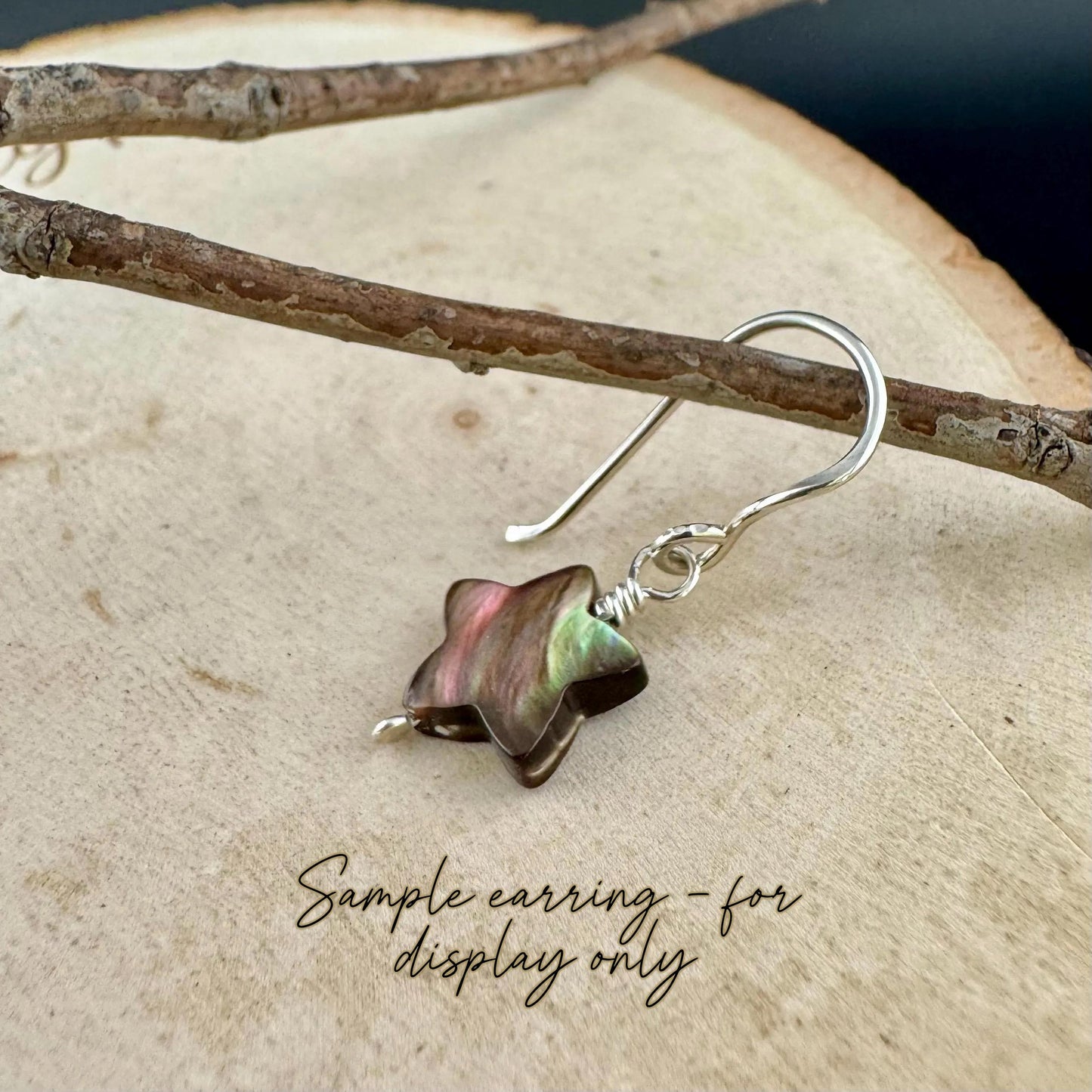 Mother of Pearl Star Bead Charms • 6mm & 13mm Sterling Silver Wrapped