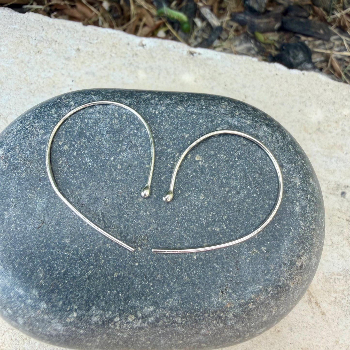Open Loop Dangle Ear Wires • Argentium Silver • 20g • 1.25" Drop