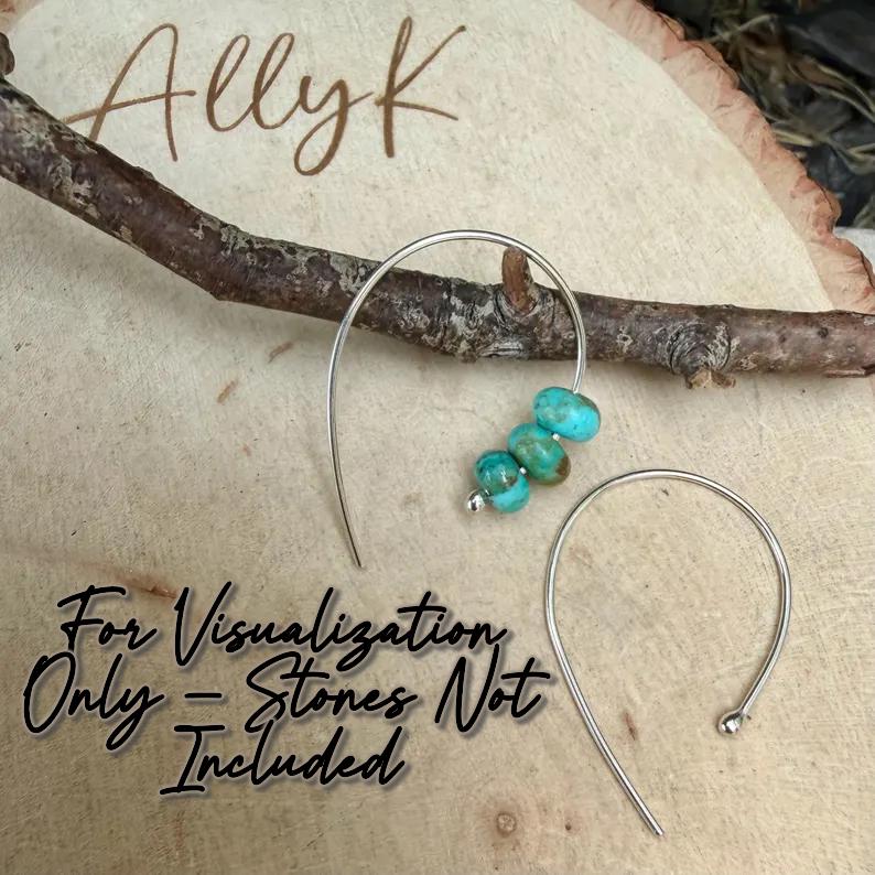 Open Loop Dangle Ear Wires • Argentium Silver • 20g • 1.25" Drop