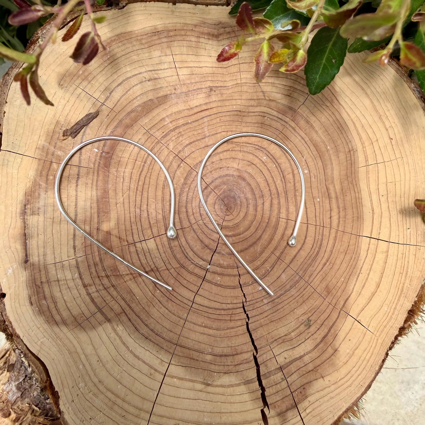 Open Loop Dangle Ear Wires • Argentium Silver • 20g • 1.25" Front Drop