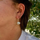 Sterling Concho Drop Earrings • Oval or Round Scalloped • Argentium Ear Wires • 18g 20g