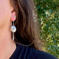 Kingman Turquoise Concho Earrings • Sterling Feather Dangle • Southwestern Style