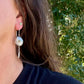 Kingman Turquoise Concho Earrings • Sterling Feather Dangle • Southwestern Style