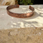 Southwest Floral Copper Cuff • Hand‑Forged Raw Copper Bracelet • Flower Doodle Pattern