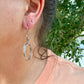 Rustic Silver Hoop Earrings • Argentium Braided Wire • 2 Inch Drop