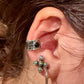 Sterling Silver Onyx Ear Cuff • 3mm or 4mm • Wide Conch Band • No Piercing Earring