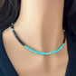 Blue Tiger’s Eye Hawk’s Eye Choker Necklace • Turquoise • Sterling Silver