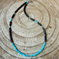 Blue Tiger’s Eye Hawk’s Eye Choker Necklace • Turquoise • Sterling Silver