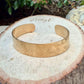 Flower Pattern Brass Cuff • Hand‑Forged • Rustic Golden Bracelet