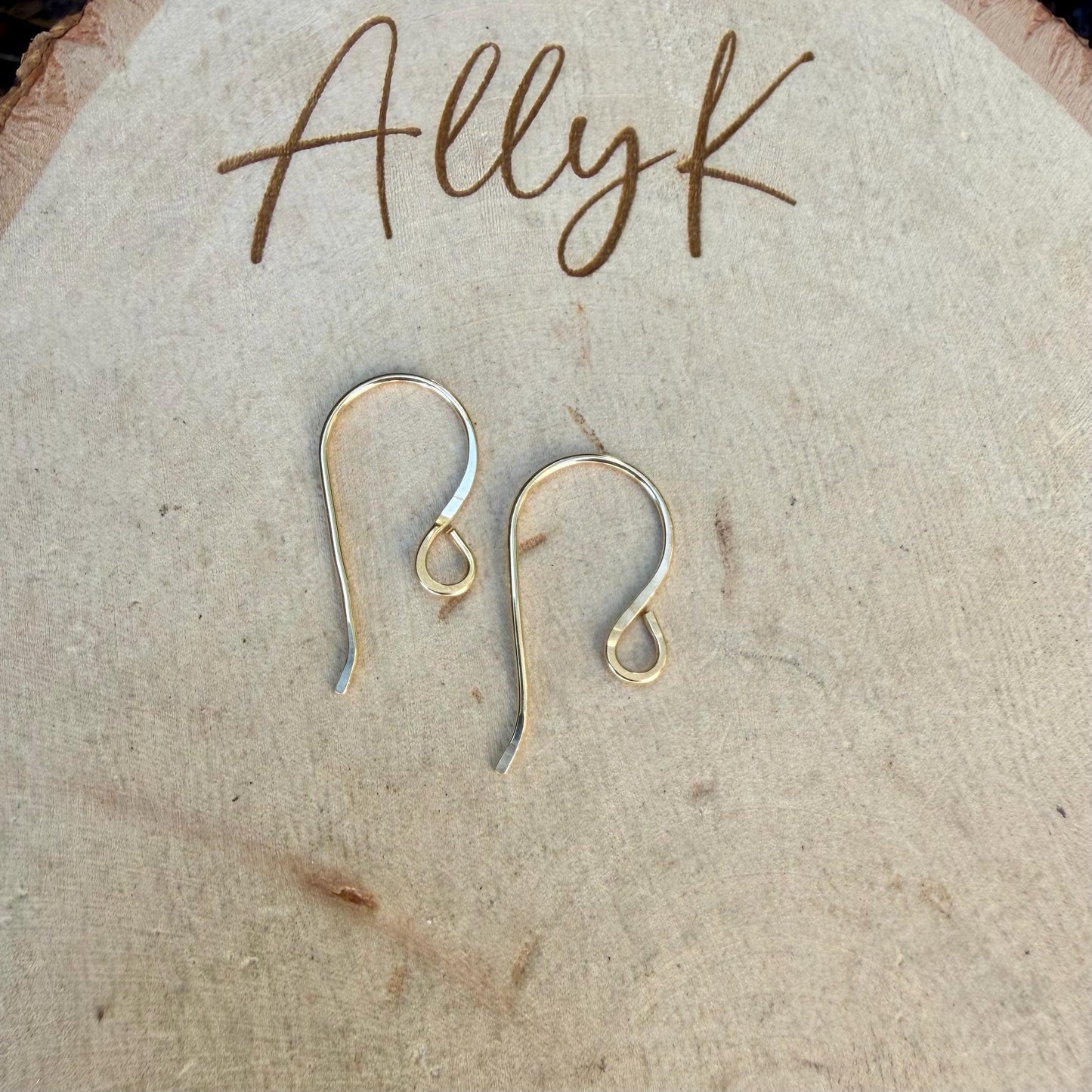 20g 14k Gold‑Filled French Hook Ear Wires • 3/4 or 1 Inch • Hand‑Forged