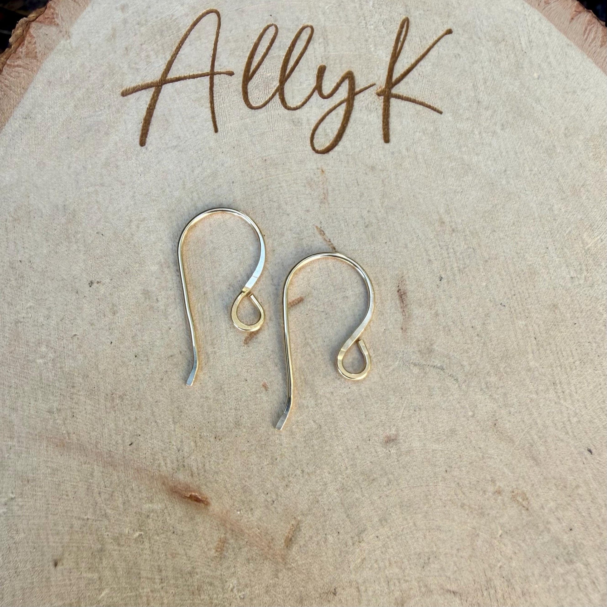 20g 14k Gold‑Filled French Hook Ear Wires • 3/4 or 1 Inch • Hand‑Forged