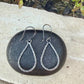 Sterling Silver Teardrop Drop Earrings – Rustic Twisted Wire Pattern