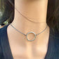 Sterling Silver Circle Necklace • Oxidized Silver Pendant • Everyday Minimalist