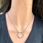 Sterling Silver Circle Necklace • Oxidized Silver Pendant • Everyday Minimalist