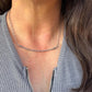 Sterling Silver Bar Necklace • Hand‑Forged Twisted Bar • Rustic Chain