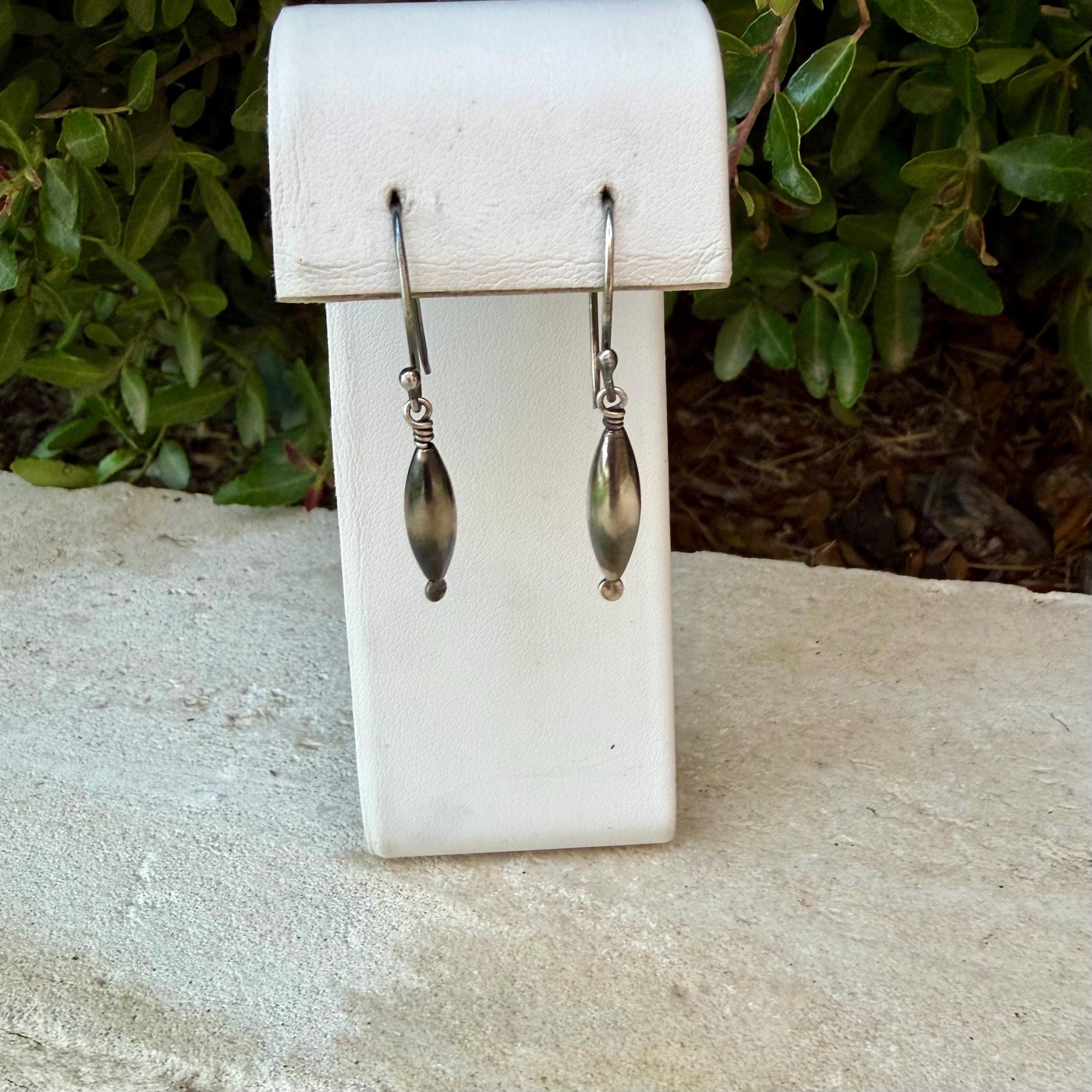 Desert Pearl Dangle Earrings, Sterling Silver Torpedo Drop Earrings