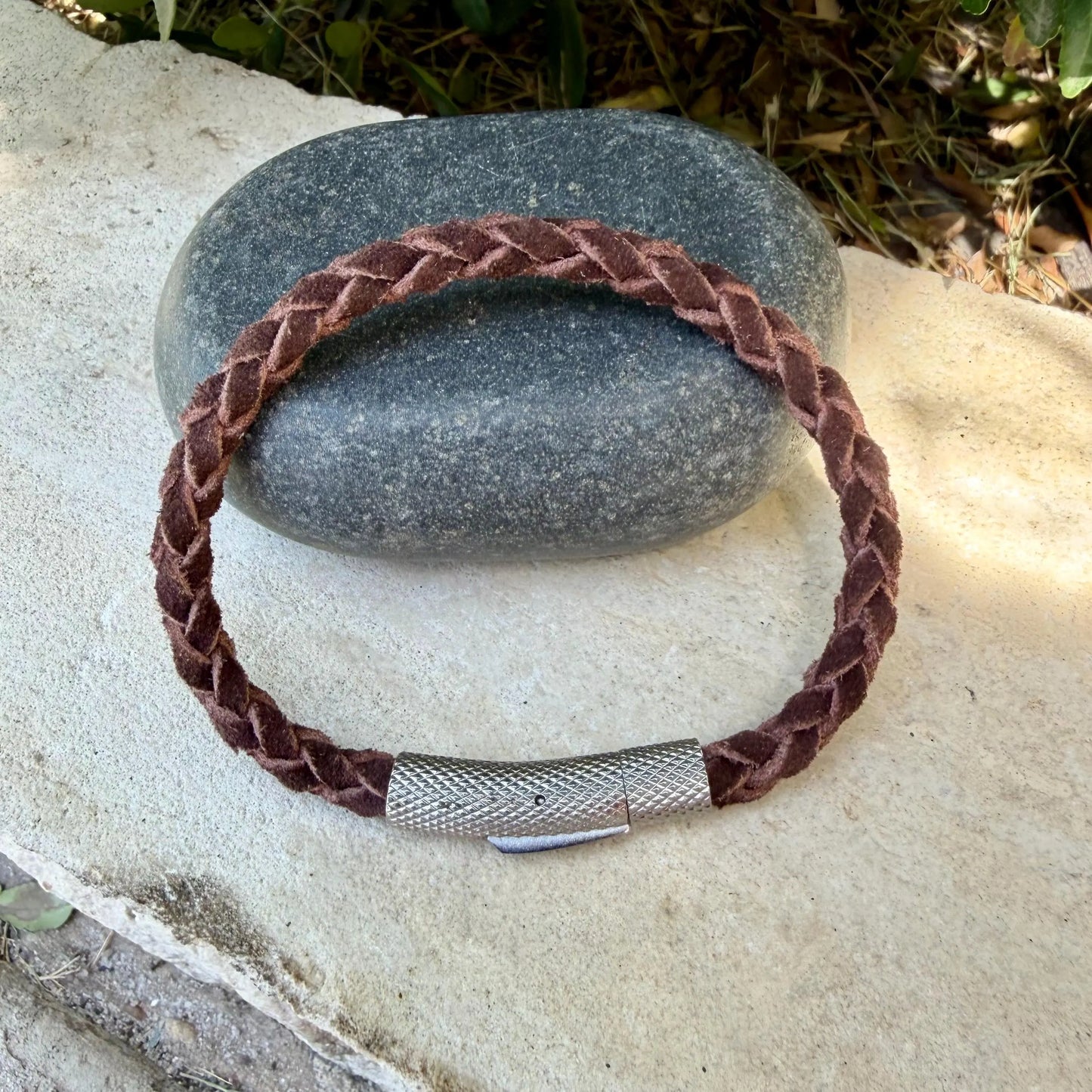 5mm Braided Suede Leather Bracelet • Bayonet Clasp • Multiple Colors