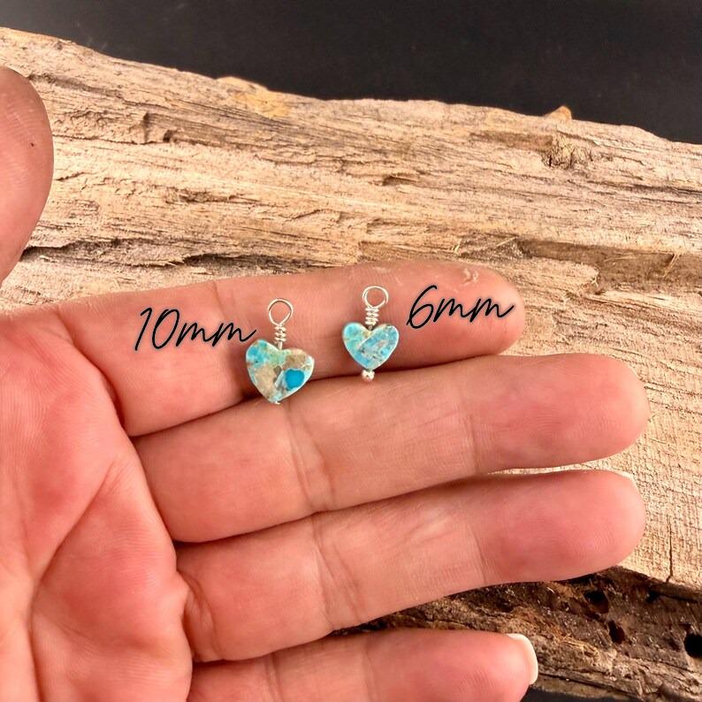 Kingman Turquoise Heart Charms • 6mm & 10mm Old‑Stock Arizona Turquoise Beads